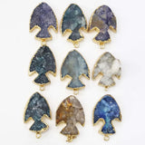 Natural Stone Crystal Tooth Cluster Arrow Pendant Rough Mineral Healing Charm