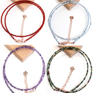 Natural Stone Crystal Turquoise Agate Garnet Pearl Necklace Bracelet Set