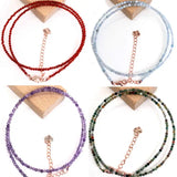 Natural Stone Crystal Turquoise Agate Garnet Pearl Necklace Bracelet Set