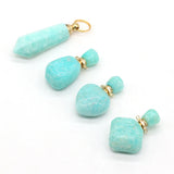Amazonite Crystal Vial Pendant for Jewelry Making