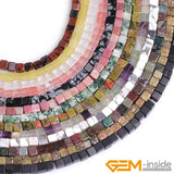 Natural Stone Cube Square Loose Beads For Jewelry Making 15 inch