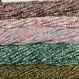 Natural Stone Cube Faceted Beads, Amethyst, Agate, Tourmaline