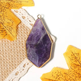 Faceted Polygon Pendant Amethyst Turquoise Rose Quartz DIY Necklace Jewelry