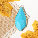 Faceted Polygon Pendant Amethyst Turquoise Rose Quartz DIY Necklace Jewelry