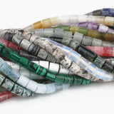 Natural Stone Cylinder Jaspers Crystal Quartz Beads