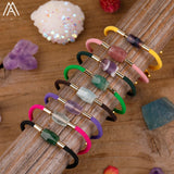 Natural Stone Cylinder Nugget Beads Rope Bohemia Women Bracelet