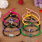 Natural Stone Cylinder Nugget Beads Rope Bohemia Women Bracelet