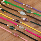 Natural Stone Cylinder Nugget Beads Rope Bohemia Women Bracelet