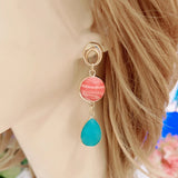 Natural Stone Dangle Earrings Summer Crystal Boho Jewelry Gift