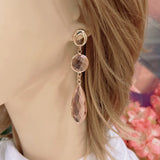 Natural Stone Dangle Earrings Summer Crystal Boho Jewelry Gift