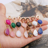Natural Stone Dangle Earrings Summer Crystal Boho Jewelry Gift