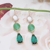 Natural Stone Dangle Earrings Summer Crystal Boho Jewelry Gift