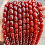 Dark Red Agate Barrel Beads 10*14mm Smooth Loose Beads