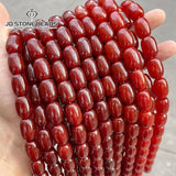 Dark Red Agate Barrel Beads 10*14mm Smooth Loose Beads
