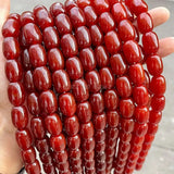 Dark Red Agate Barrel Beads 10*14mm Smooth Loose Beads