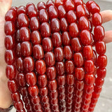 Dark Red Agate Barrel Beads 10*14mm Smooth Loose Beads