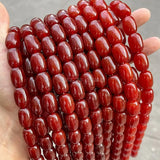 Dark Red Agate Barrel Beads 10*14mm Smooth Loose Beads
