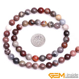 Dark Red Fantasy Jaspers Round Beads 8-10mm Strand 15 inch