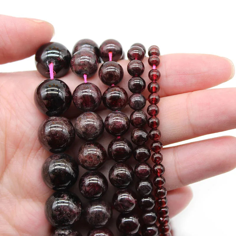 Dark Red Garnet Beads Round Loose Beads 4/6/8/10/12mm