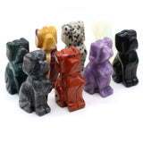 Natural Stone Dog-Shaped Mini Ornament Lucky Gift for Home Garden Office Desk