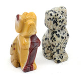 Natural Stone Dog-Shaped Mini Ornament Lucky Gift for Home Garden Office Desk