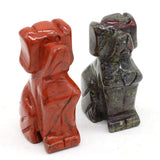 Natural Stone Dog-Shaped Ornament Lucky Gift for Home Garden Office Desk