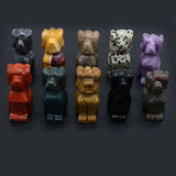 Natural Stone Dog-Shaped Ornament Lucky Gift for Home Garden Office Desk