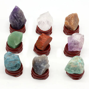 Natural Stone Reiki Healing Gem w/ Base Lucky Gift Mini Ornaments