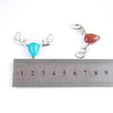 Natural Stone Deer Head Pendant Necklace Women Dinner Party Accessories