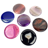 Natural Stone Disc Agates Pendant Necklace Charms DIY Jewelry Making 50x50mm