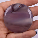 Natural Stone Disc Agates Pendant Necklace Charms DIY Jewelry Making 50x50mm