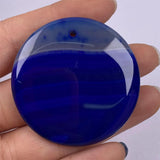 Natural Stone Disc Agates Pendant Necklace Charms DIY Jewelry Making 50x50mm