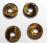 Natural Stone Donut Necklace Pendant 18mm Round Circle Healing Crystal Bead