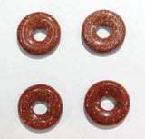 Natural Stone Donut Necklace Pendant 18mm Round Circle Healing Crystal Bead