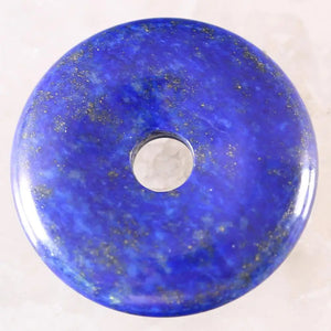 30mm Lapis Donut Necklace Pendant Women Men Jewelry Gift