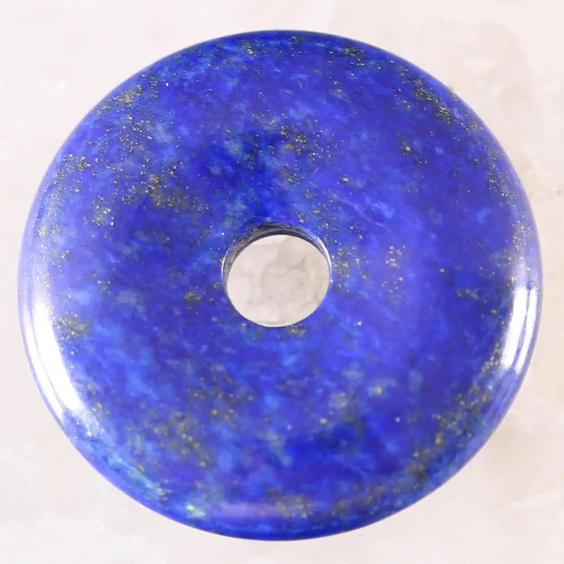 30mm Lapis Donut Necklace Pendant Women Men Jewelry Gift