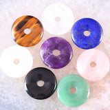 30mm Lapis Donut Necklace Pendant Women Men Jewelry Gift