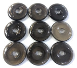 Natural Stone Donut Necklace Pendant 30mm Round Circle Healing Smoky Quartz Bead