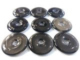 Natural Stone Donut Necklace Pendant 30mm Round Circle Healing Smoky Quartz Bead