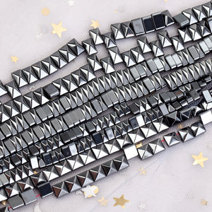 Natural Stone Double Hole Hematite Spacer Beads for DIY Jewelry Making