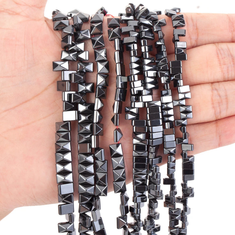 Natural Stone Double Hole Hematite Spacer Beads for DIY Jewelry Making