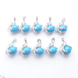 Natural Stone Dragon Claw Pendant Turquoise Chakra Charm 5Pcs
