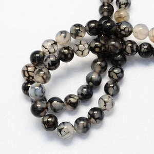 Dragon Vein Agates Round Beads for DIY Jewelry Making 4-10mm