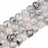 Dragon Vein Agates Round Beads for DIY Jewelry Making 4-10mm
