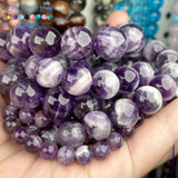 Purple Amethysts Crystal Loose Spacer Round 6-12MM for Jewelry Making