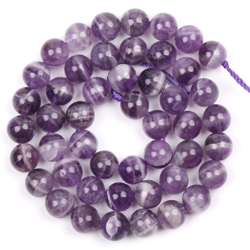 Purple Amethysts Crystal Loose Spacer Round 6-12MM for Jewelry Making