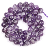 Purple Amethysts Crystal Loose Spacer Round 6-12MM for Jewelry Making