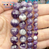 Purple Amethysts Crystal Loose Spacer Round 6-12MM for Jewelry Making