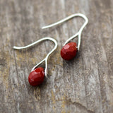 Red Jaspers Stone Drop Earrings for Women