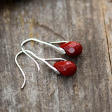 Red Jaspers Stone Drop Earrings for Women